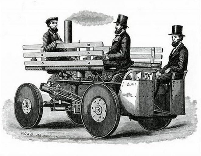 Рождение автомобиля. Первые  паровые двигатели